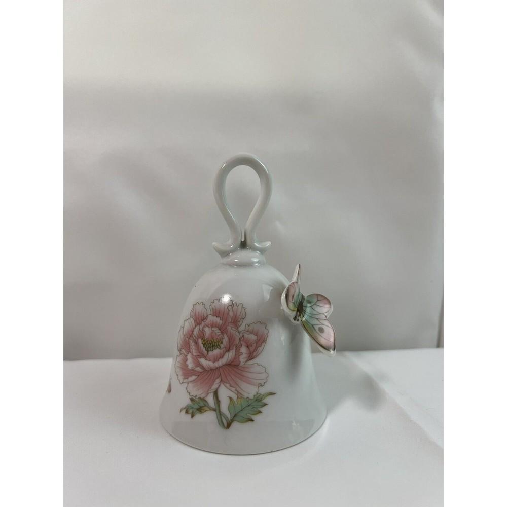 VTG 1982 Arnart Imports "La Belle Butterfly" Pink Flower 3D Butterfly Bell‎ Rare